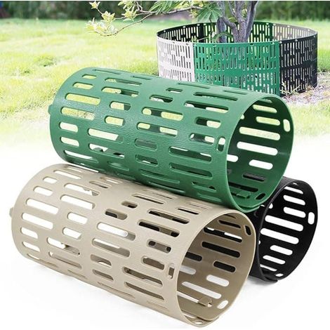 Lot de 10 protections pour troncs d'arbres – Protection 33 × 20 cm avec boucle, empilables et extensibles – Marron clair – Lot de 10 – Ljusbrun-AquaForge (1/5)