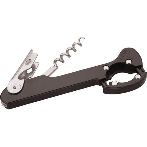 Tire-bouchon, sommelier avec coupe-capsule, noir, ouvre-bouteille, coupe-capsule à 4 roues, 150(H) x 25(l) x 10(P) mm, CB019 (1/2)