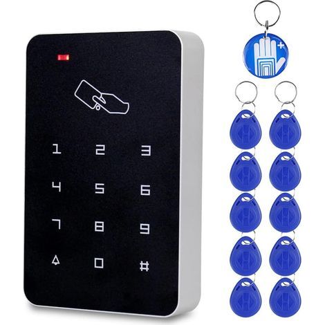 Eigenständiger RFID-Ausweisleser mit Tastatur – 10 Ausweise, 125 kHz – Lesereichweite 0–5 cm – Einfache Installation – TK4100 (1/5)