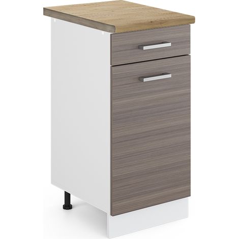 Mobiletto base per cucina R-Line, Grigio, 40 cm , PL Rovere, Vicco (1/5)