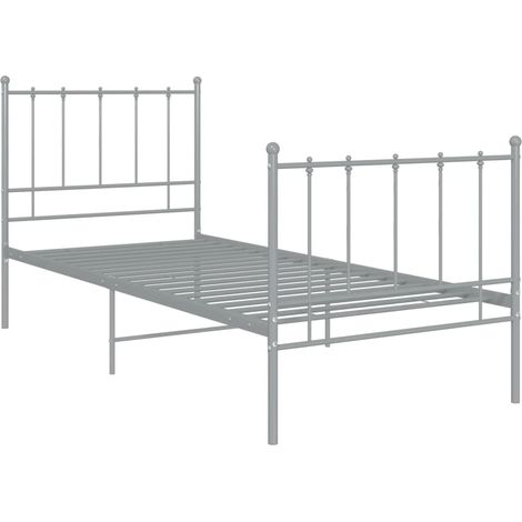 Maison Exclusive - Bett Grau Metall 100x200 cm