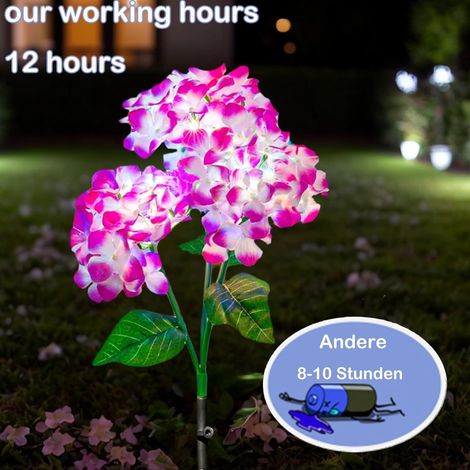 Hqynss Lumière Solaire Extérieur – Lot de 2 – Étanche IP65 – Décoration Jardin Hortensia, Fleurs Artificielles LED pour Pelouse, Terrasse, Cour, Allée (Décoration Noël) (1/4)