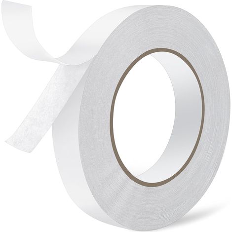 Doppelseitiges Klebeband, Breite 20 mm, Länge 50 m, doppelseitig, extra stark, für den Außenbereich, weiß, vielseitig einsetzbar, starkes Klebeband für Büro, Scrapbooking, Auto, DIY, Klebstoff
