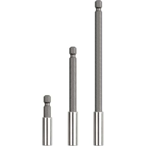 Porte Embouts Magnétique Extension de Vissage Tournevis Tige Hexagonal 60mm 100mm 150mm Rallonge Embout Visseuse（3Pcs 1/4"）