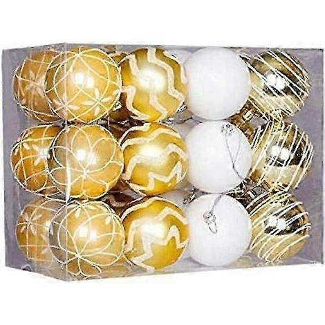 Weihnachtsbaumkugeln, Weihnachtsschmuck, 6 cm, 24-teiliges handbemaltes Weihnachtskugel-Set, Weihnachtsbaum (1/5)