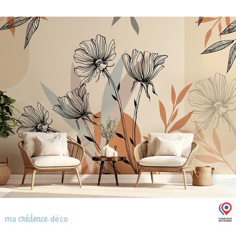 Papier peint Fleurs graphiques - Intissé - 300 cm - 280 cm (1/5)