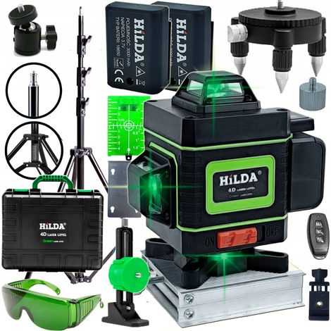 Niveau laser Hilda 4D, 16 lignes croisées, trépied 4M (1/5)