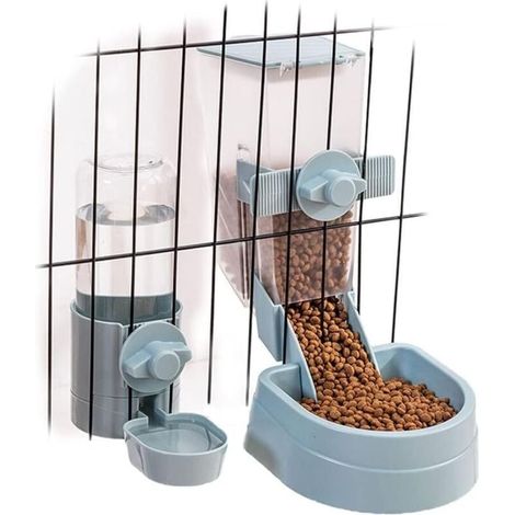 Ensemble de gamelles pour cage à lapins (eau et nourriture) - Petites gamelles pour lapins, furets, chats et oiseaux (1/4)