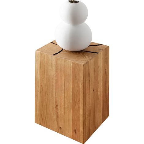 Beistelltisch B/H/T ca. 30/46/30 cm modern in Eiche massiv geölt mit Hirnholz KIMBERLEY-69 (1/4)
