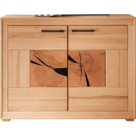 Sideboard 2-türig, Kernbuche massiv geölt, montiert, WINNIPEG-69 (1/5)