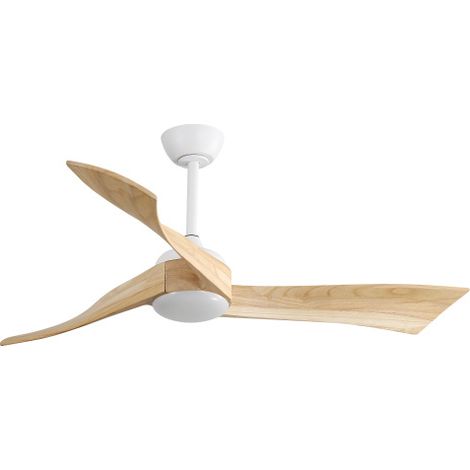 REDOM - Ventilador de techo con luz, motor DC silencioso, 6 velocidades, mando a distancia, metal y madera blanco (1/5)