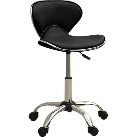FIMEI Tabouret de salon et spa Noir Similicuir (1/5)