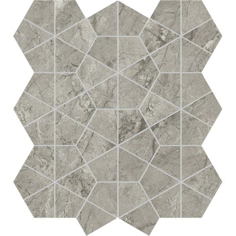 Mosaïque effet Marbre Gris Royal Hexa 46,6x40,3x0,9 cm Brillant Orsiano - Mur intérieur (vendu par carton de 0,75 m²) - RO'MA CARRELAGE (1/2)