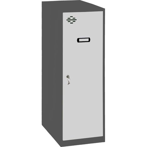 SimonRack Armadietto Spogliatoio Metallico Piccolo, 915x300x500 mm, Armadietto con Chiave, Antracite/Grigio - Simonlocker