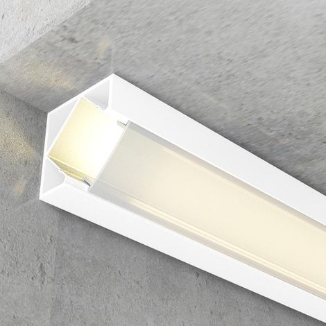 IluminaShop - Perfil de Aluminio Kopep II Lacado Blanco para Esquina 12V/24V 2 Metros (1/3)