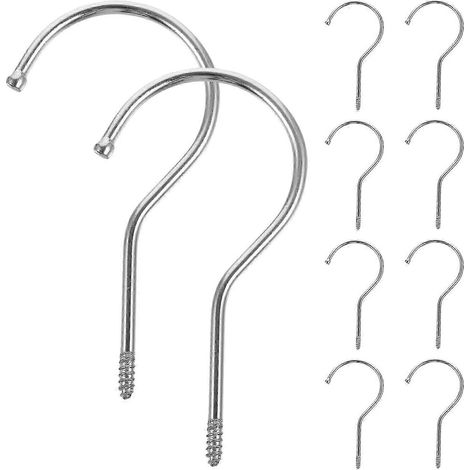 Lot de 10 crochets à vis robustes et accessoires pour cintres, idéaux pour le rangement des vêtements à domicile. (1/5)