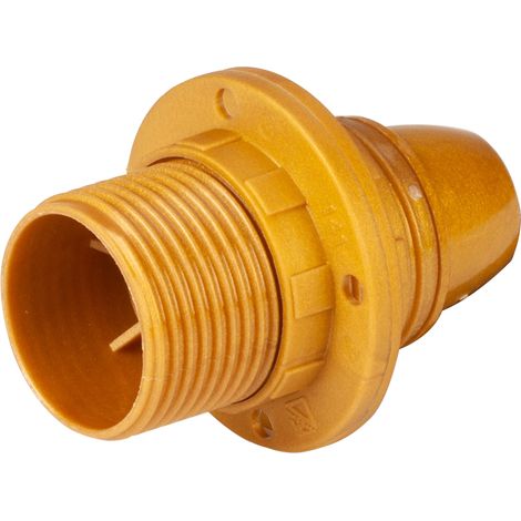 poly pool - portalampada e14 con 2 ghiere corpo filettato oro (1/3)