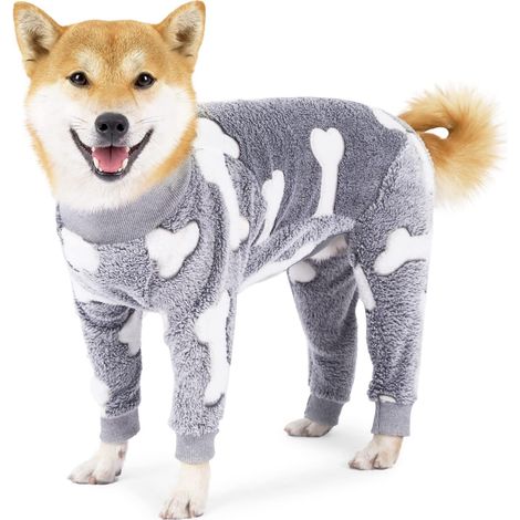 Hundeoverall, warmer Flanell-Winterpyjama für Haustiere, ideal für mittelgroße und große Hunde (XL).