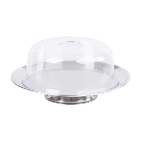 Box MagicHome, Tortenplatte, Edelstahl, transparenter Deckel, 31 cm