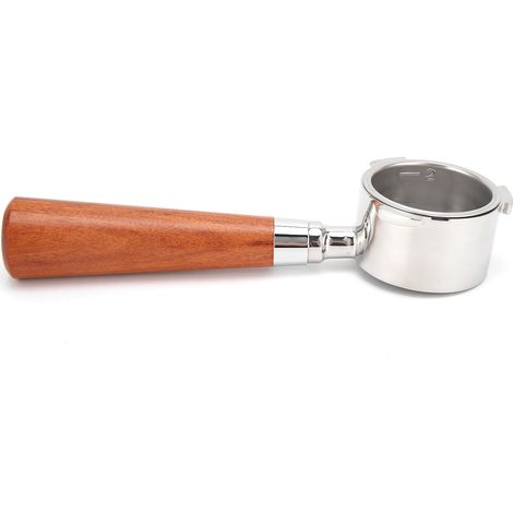 Porte-filtre sans fond en acier inoxydable, outil de remplacement pour machine à café, accessoire pour machine à café, 54 mm, palissandre (1/5)