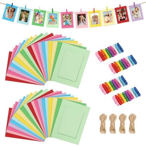 Cadres photo en papier multicolores - - Lot de 40 cadres - Dimensions extérieures 15,5 x 11,5 cm (1/5)