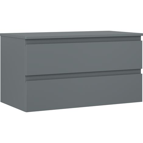 Mexen Orio mobiletto da bagno sotto lavabo 90 cm con piano, 2 cassetti, grafite opaco - 91A10-09047-2-BFFC66 (1/5)