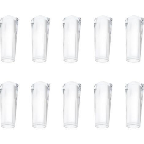 Lot de 10 embouts de rechange en plastique transparent compatible avec tiges hexagonales d'inclinaison de 7,5 mm (1/5)