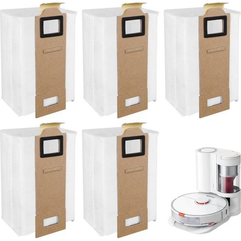 Paquet de 5 sacs sous vide pour Xiaomi Roborock S7 T7 T7S T7plus T7Splus sacs à poussière de remplacement pour aspirateur sacs à poussière accessoires thsinde (1/5)