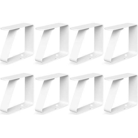 8 x Pinces à Nappe Blanc pour Tables d'une épaisseur de 3 cm, Pinces à Nappe en Acier Inoxydable pour l'intérieur et l'extérieur (1/5)