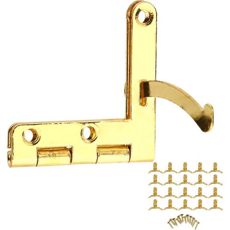 20 charnières à ressort à angle de 90° pour petit coffret à bijoux, boîte à vin, boîte à montres, couvercle en bois (doré) (1/5)