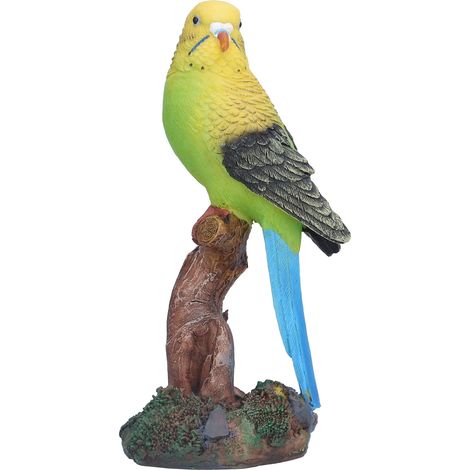 Perroquet ornemental en résine, décoration intérieure, bonsaï, petit modèle d'oiseau, cadeau, artisanat en résine jaune (1/5)