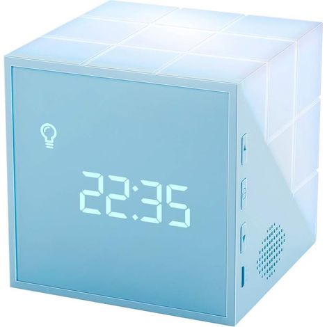 Réveil cube créatif pour enfants avec lampe de chevet, fonction snooze, veilleuse programmable, cadeau idéal pour la fête des enfants