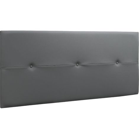Tête de lit en simili-cuir coloris gris - longueur 160 x profondeur 4 x hauteur 55 cm -PEGANE- (1/2)