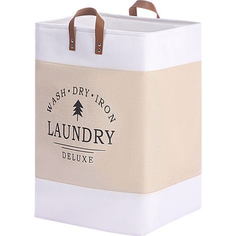 Cesto de ropa grande, plegable e impermeable, con asas cesto de ropa independiente para el dormitorio y el baño. (1/5)