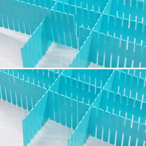 1 set. Color: Blue. Material: PP. Drawer divider, plastic partition. Flexible divider. (1/5)