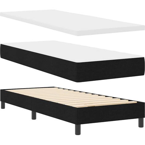 Lit Simple,Lit boxspring avec matelas avec matelas Noir 80 x 200 cm (1/5)
