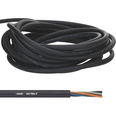 10 Meter Lapp 1600186 H07RN-F 2x4 mm² Gummileitung flexibel ohne Schutzleiter I UV-resistentes Kabel für Außenbereich I ölbeständig I kältebeständig I Anschlussleitung schwarz (1/5)