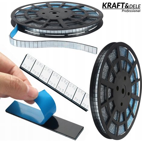 Poids adhésifs enrobés de zinc 5 g x 1200 pièces pour jantes, rouleau Kraft&Dele (1/5)