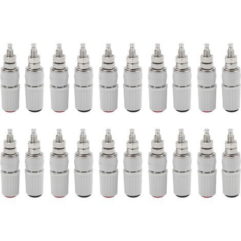 Lot de 20 connecteurs M5 rouge et noir 24.330, fiche banane 4mm et adaptateur de prise jack (1/5)