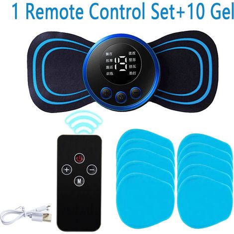 EMS-Elektromassagegerät für Nacken und Rücken mit LCD-Bildschirm, 8 Modi, pulsierender Muskelstimulator, tragbar, Schmerzlinderung 01071-AquaForge
