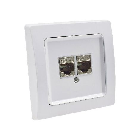 Delphi Netzwerk-Dose 2-fach CAT6a, Weiß (1/5)