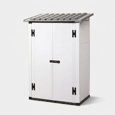 Caseta de jardín de PVC con suelo y 2 puertas Urban (1/2)