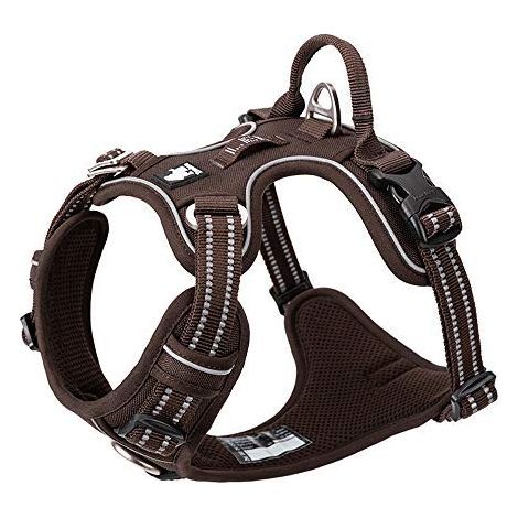 [JAMAIS UTILISÉ] Harnais pour Chien No Pull Nylon Souple Réfléchissant Réglable pour Petit Grand Animal Domestique, XS, Marron (1/5)