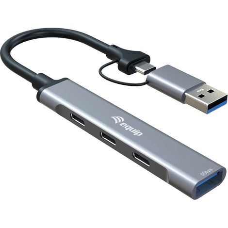 Equip 4-Port USB-C3.2-Hub- 3xUSB-CUSB-A USB-A Adapt.10Gbps