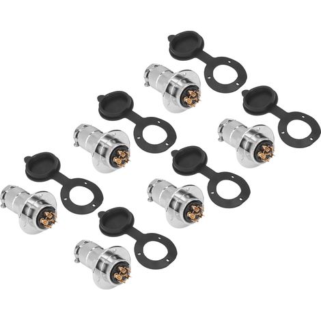 Connecteur avionique circulaire à bride BERM/BEM25, fiche et prise 25mm, 12A, 250V, lot de 15 pièces, modèle BEM25-6Y (6 broches) (1/5)