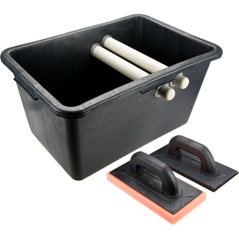 Kit de carrelage, bidon de 40 l, truelle en caoutchouc, truelle éponge douce