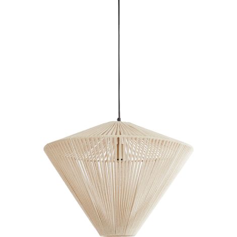 Light & Living - hängeleuchte - Felida - beige - baumwolle - Ø