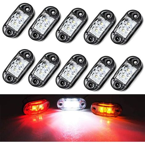 10 Stück Arbeitsscheinwerfer, 12 V, wasserdicht, für Auto, externe Lampe, Warnrücklicht, Signallampe für LKW-Anhänger, Auto (weiß) (1/5)