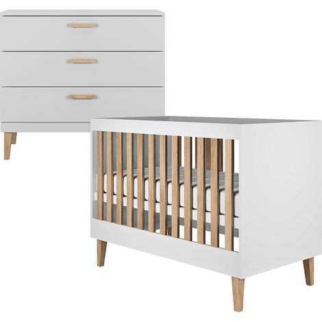 Kocot Kids Kubi 60x120 lettino e cassettiera - Bianco