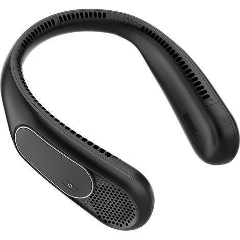 Ventilateur de Cou,3 Vitesses, Rechargeable USB, Longue Autonomie, Fonctionnement silencieux, pour Voyage, Bureau Extérieur,noir (1/5)